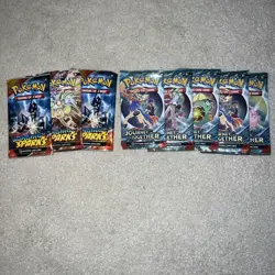 Pokemon TCG Journey Together Opened Booster Packs X5 and 3 surging sparks - Image 1