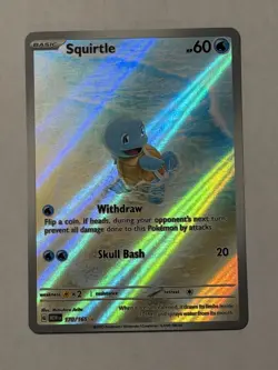 Pokemon TCG Squirtle 170/165 Scarlet & Violet 151 Illustration Rare Holo Card - Image 1