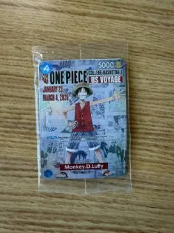 One Piece Card Game Monkey D. Luffy US Voyage College Basketball Promo Card - Image 1