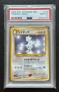 PSA 10 Togetic Neo Genesis Japanese Pokemon Card #176 Holo GEM MINT - Image 1