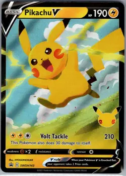 Pikachu V SWSH143 SWSH: Sword & Shield Promo Cards - Pokemon Card - NM - Image 1