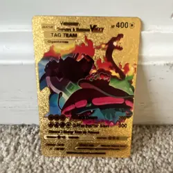 Pokemon Venusaur, Charizard & Blastoise VMAX TAG TEAM Gold 400HP Card - Image 1