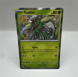 Pokemon TCG Scyther 095/091 SV: Paldean Fates Shiny Rare Holo Basic Card Stock - Image 1