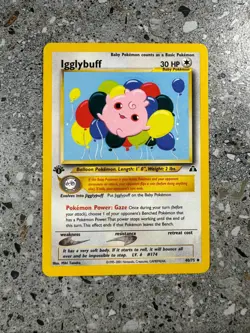 Pokemon TCG Cards 1st Edition Igglybuff 40/75 Neo Discovery Uncommon - Image 1
