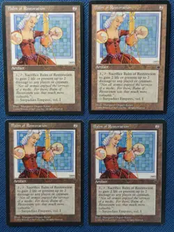 MTG 4x Balm of Restoration x4 LP Fallen Empires Magic Playset - Reserved List - Image 1