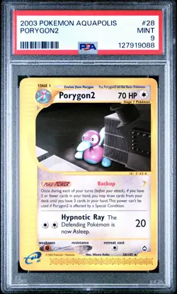 2003 POKEMON AQUAPOLIS #28 PORYGON2 PSA 9 - Image 1