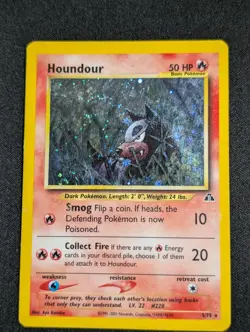 Pokemon TCG Houndour 5/75 Holo Rare Neo Discovery Unlimited MP w/ SWIRL - Image 1