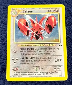 Pokemon Card WOTC - Scizor 10/75 Neo Discovery Holographic Rare - Image 1