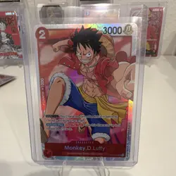 Monkey D. Luffy OP01-024 3000 Power Foil Bandai One Piece Card Game Romance Dawn - Image 1