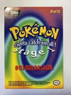 BULBASAUR #01 Pokemon Card TCG Topps TV Animation - Image 2