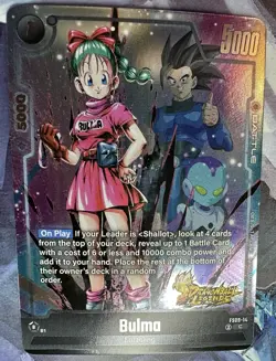 Bulma Silver Foil FS09-14 Dragon Ball Legends Stamp Fusion World Card Game NM - Image 1