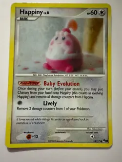 Happiny 14/17 Cosmos Holofoil Pop 8 Rare Pokemon Card 2008 Promo - MP - Image 1