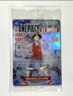 One Piece Luffy P-055 Rutgers Basketball Promo Card US VOYAGE SEALED MINT RARE - Image 1