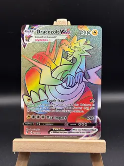 Pokemon TCG Dracozolt VMAX Rainbow Secret Rare Card 210/203 Evolving Skies - Image 1