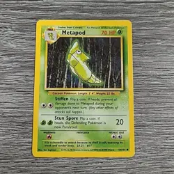 Metapod 54/102 Base Set - Common - Pokemon Card TCG - WOTC HP Crease - Image 1