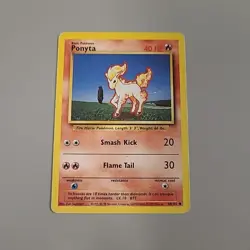 Ponyta 60/102 Pokemon Card Vintage Unlimited Base Set WOTC Regular HP - Image 1