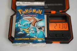 21.30g Pokemon Base Set Booster Pack Unlimited Blastoise WOTC TCG Vintage Sealed - Image 1