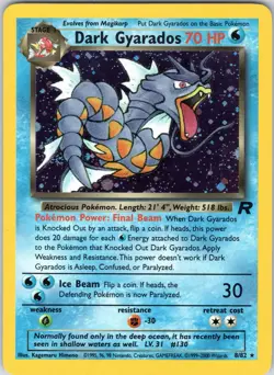 Dark Gyarados 8/82 Holo Rare Unlimited Team Rocket Pokemon - Image 1
