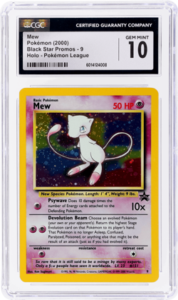 2000 Pokemon Black Star Promo Mew Pokemon League Holo #9 CGC 10 - Image 1