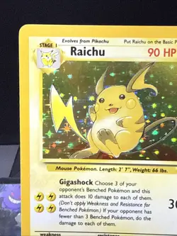 Pokemon Card Raichu 14/62 Fossil Set Rare Holo WOTC Near Mint - Image 2