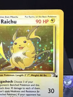 Pokemon Card Raichu 14/62 Fossil Set Rare Holo WOTC Near Mint - Image 3