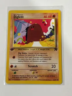 Diglett 1st Edition 52/82 Common -Team Rocket- Pokemon Vintage- LP - Image 1