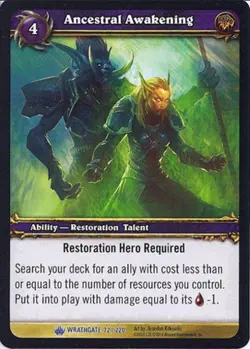 Moderate Play WoW TCG Ancestral Awakening Wrathgate World of Warcraft - Image 1