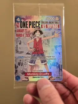 One Piece Luffy College Basketball Promo Card Sealed - Image 1