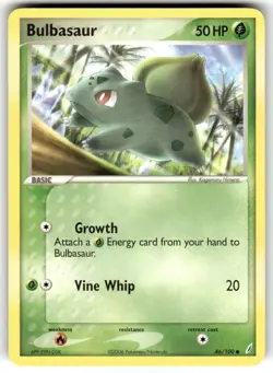 Pokemon TCG Bulbasaur EX Crystal Guardians 46/100 Regular Common Card NM - Image 1