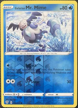 Galarian Mr. Mime 035/189 Swsh03: Darkness Ablaze Reverse Holo Pokemon Card - Image 1