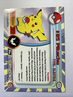 PIKACHU #25 Pokemon Card TCG Topps TV Animation - Image 2