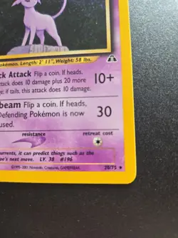 Espeon (20) Neo Discovery #20/75 Non Holo Rare Pokemon Card- LP - Image 3