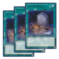 Yugioh - Foolish Burial x 3 - 1st Edition Rare NM - Free Holographic Card - Image 1