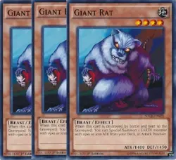 Yugioh - Giant Rat x 3 - 1st Edition NM - Plus Free Holo Card - Image 1