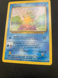 Squirtle 63/102 Pokemon Card - Common Unlimited Base Set - 1999 - MP - Image 3