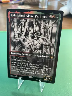 Halana and Alena, Partners (Showcase) #325 (NM) Crimson Vow VOW Magic MTG B&W - Image 3