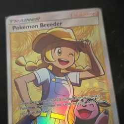 Pokemon Breeder 73/73 Shining Legends Full Art Holo Ultra Rare Trainer TCG - Image 1