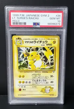 POKEMON JAPANESE GYM 2 LT. SURGE'S RAICHU #26 HOLO PSA 10 VERY NICE!! - Image 1
