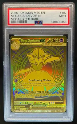 2025 Pokemon Mega Evolution Gardevoir ex Hyper Rare #187/132 PSA 9 - Image 1
