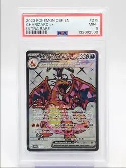 CHARIZARD EX 2023 POKEMON S&V OBSIDIAN FLAMES ULTRA RARE A 215/197 PSA 9 Q5571 - Image 1