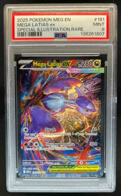2025 Pokemon Mega Evolution Latias ex Special Illustration Rare #181/132 PSA 9 - Image 1