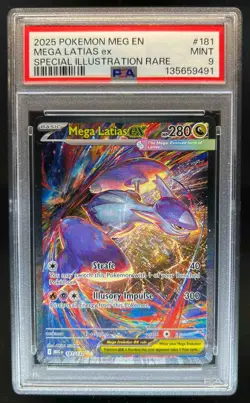 2025 Pokemon Mega Evolution Latias ex Special Illustration Rare #181/132 PSA 9 - Image 1