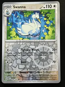 Swanna Reverse Holo SV06: Twilight Masquerade #140/167 Pokemon TCG - Image 1