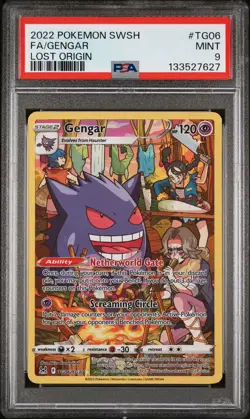 2022 POKEMON SWORD & SHIELD LOST ORIGIN #TG06 FULL ART/GENGAR PSA 9 - Image 1