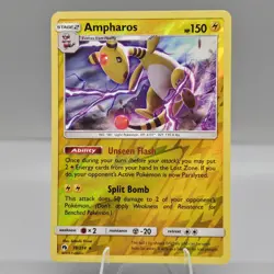 2018 Sun & Moon - Lost Thunder Ampharos Stage 2/Rare Reverse Holo 78/214 - Image 1