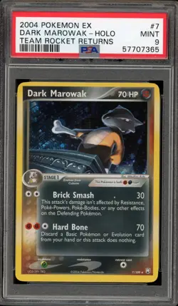 Pokemon Dark Marowak EX Team Rocket Returns Holo Rare #7 PSA 9 Mint - Image 1