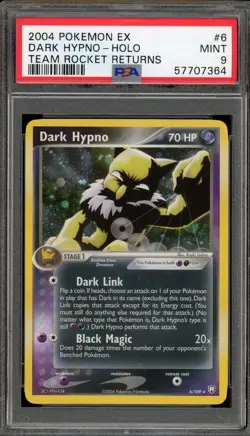 Pokemon Dark Hypno EX Team Rocket Returns Holo Rare #6 PSA 9 Mint - Image 1