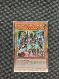 Yugioh Ancient Gear Golem - 1st Edition Platinum Secret Rare NM - Image 1