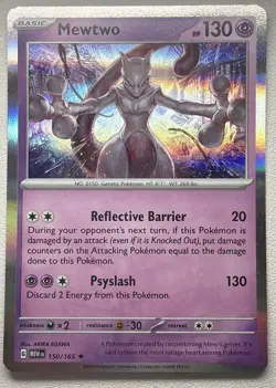 Mewtwo 150/165 Rare Holo Pokemon Scarlet & Violet 151 Near Mint Card Game NM - Image 1