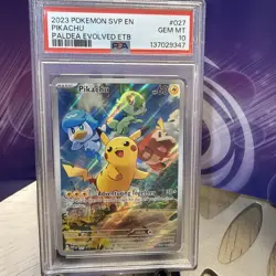 Pikachu 027 Sv: Scarlet & Violet Promo Cards Holo PSA GEM Mint 10 - Image 1